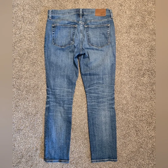 Madewell stretchy distressed blue denim skinny jeans size 33 in great condition - Picture 6 of 7